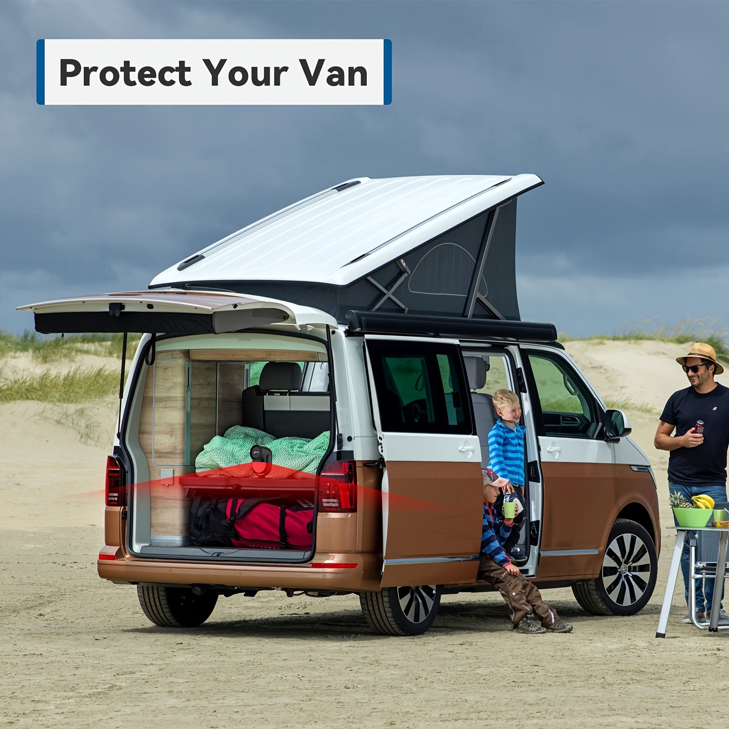 Motion sensor alarm with remote control, 125dB anti-theft alarm system, suitable for home, RV, garage, office, apartment, car