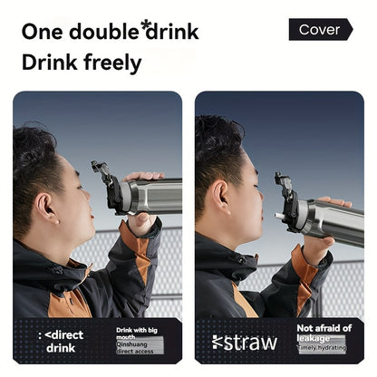 32oz Stainless Steel Pop-Up Water Bottle nRMEi - 316 Stainless steel, BPA-Free, 4-season hot/cold water retention, large capacity for outdoor activities, travel, daily use, insulated water bottle, Sleek M