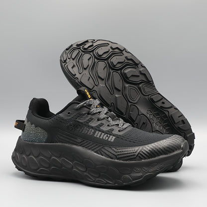 Men'S Casual Sports Shoes, Low Top Lace Up Fabric Upper, Rubber MD Sole, Breathable, Anti-Slip, Comfortable, Lightweight, Shock Absorption, Round Toe, Stripes Pattern, for Outdoor Running, Hiking, Daily Wear, Spring/Summer