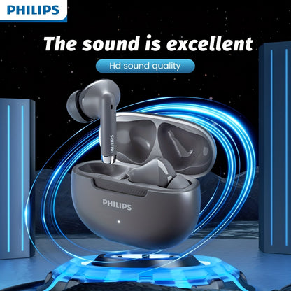 For PHILIPS Wireless Earbuds with ENC Noise Cancellation, Tap Controls & Rechargeable Battery, 6-hour playback time, 16 hour charging case.TAT2020, Earbuds Wireless, Travel Headphones, Office Headphones, Compact Earbuds, Mode