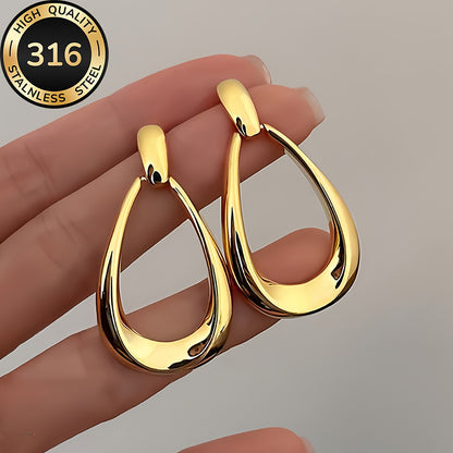 High-Quality Stainless Steel Hypoallergenic Golden Water Drop Earrings, Fade-Resistant, Comfortable and Versatile, Simple and Elegant, Earring For Woman, Earring For Women, Earing For Women, Earring For Women Stylish, Elegant