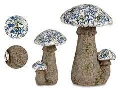 Mosaic Mushroom Polyresin Figurine 44cm Outdoor Decoration