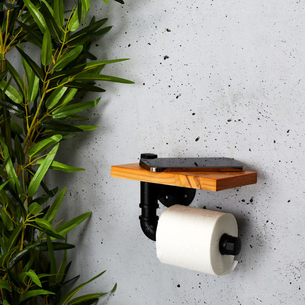 Toilet Paper Dispenser With Integrated Stand 15x13x20cm Pine