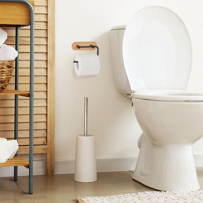Metal Bamboo Toilet Paper Holder 13.5 cm Black