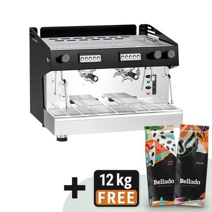 GGM Gastro Compact 2-Group Espresso Machine Pre-Infusion Steam Wands