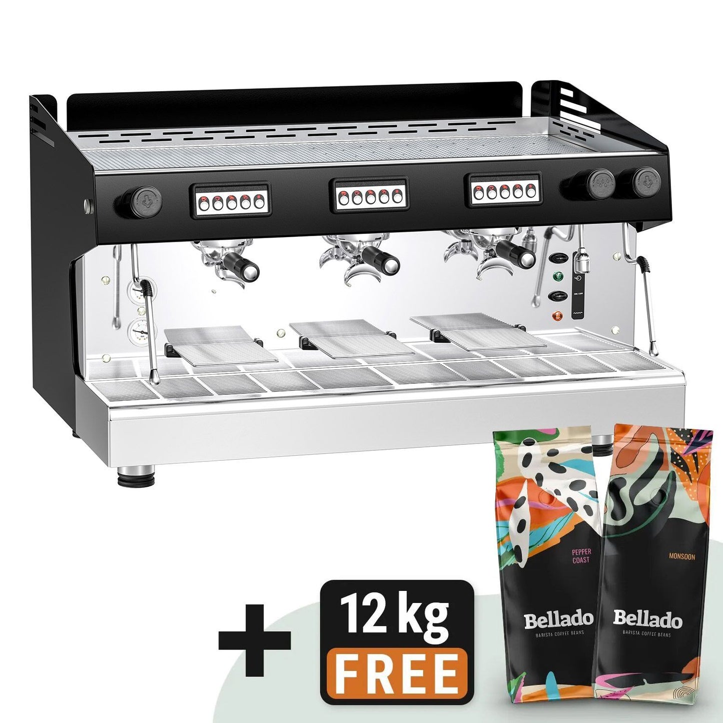 GGM Gastro Compact 3 Group Commercial Espresso Machine with Pre-Infusion