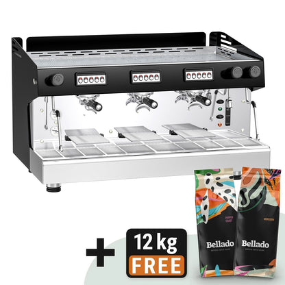 GGM Gastro Compact 3 Group Commercial Espresso Machine with Pre-Infusion