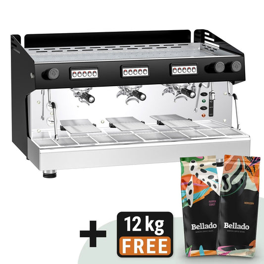 GGM Gastro Compact 3 Group Commercial Espresso Machine with Pre-Infusion