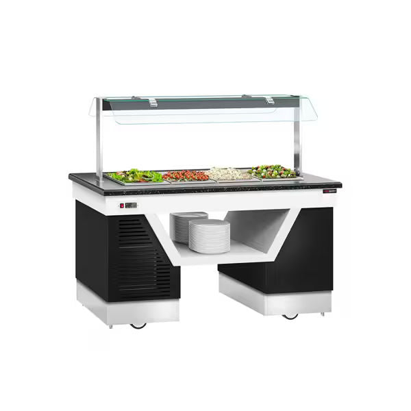 GGM Gastro Buffet Counter Cold Belfast 1600mm Castors Black