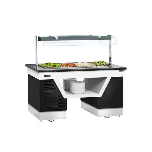 GGM Gastro Buffet Counter Cold Belfast 1600mm Castors Black