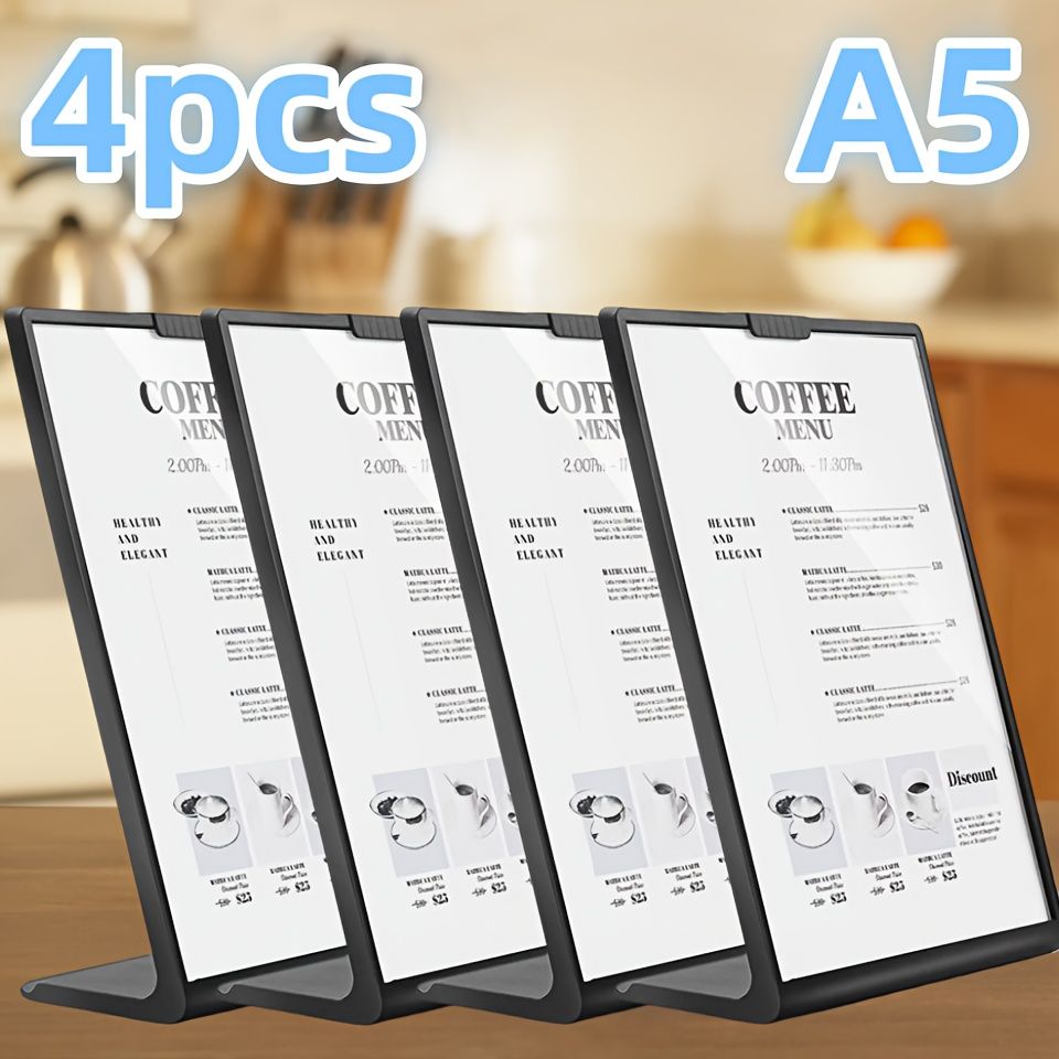 4-Pack Plastic Inclined Display Frames Shockproof