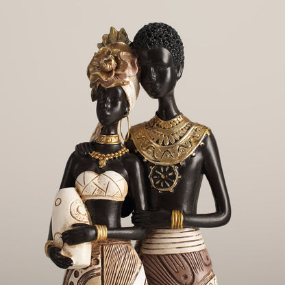 African Tribal Resin Figurines Hand-Painted Geometric Patterns 5 Styles