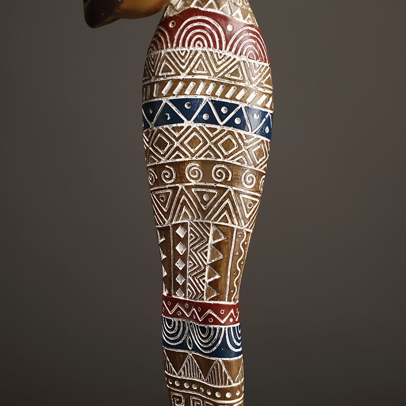 African Tribal Woman Statue 41.9cm Hand-Painted Resin Figurine