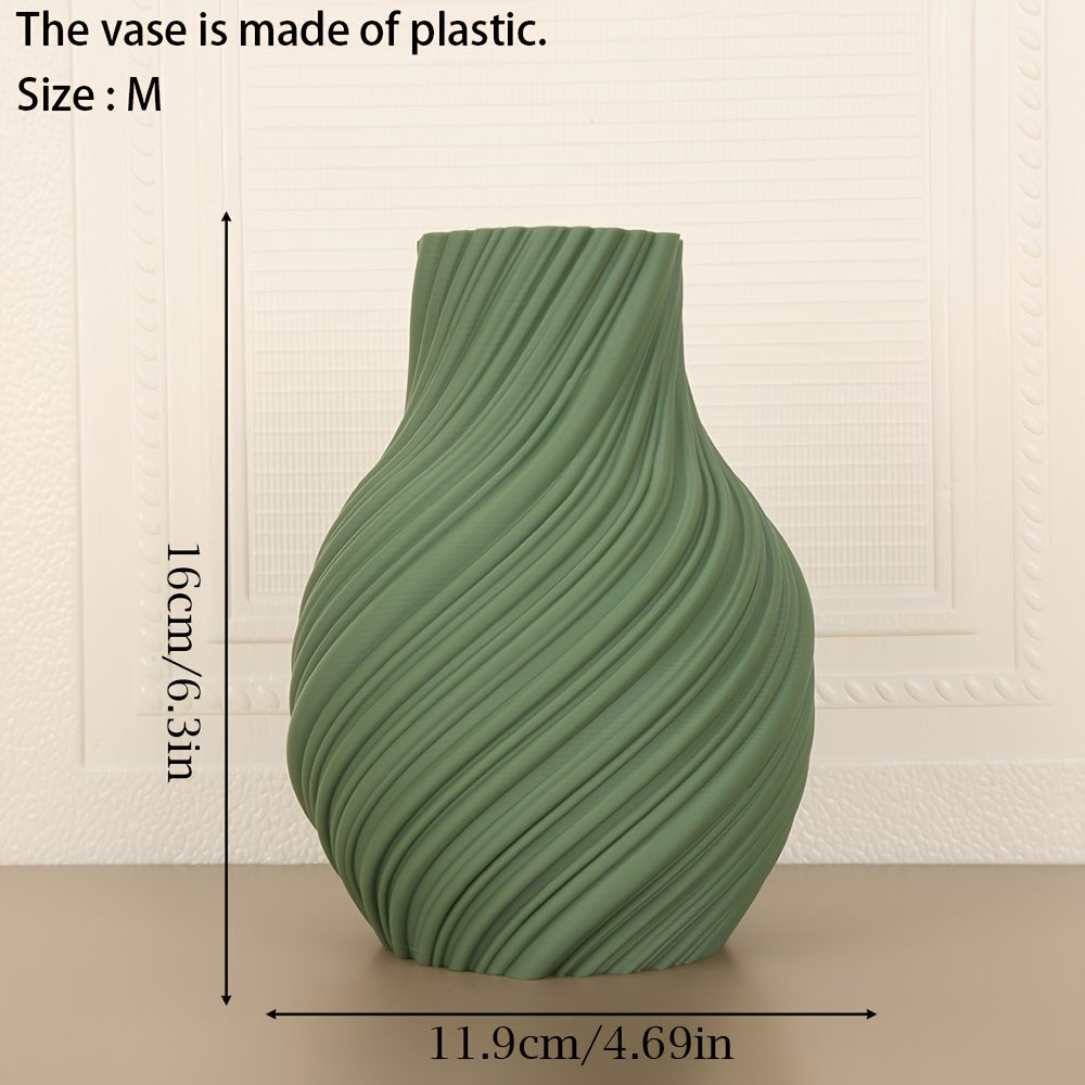 Twisted Plastic Vase Nordic Home Decor Living Room Entryway Centerpiece