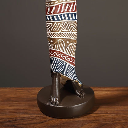 African Tribal Woman Statue 41.9cm Hand-Painted Resin Figurine
