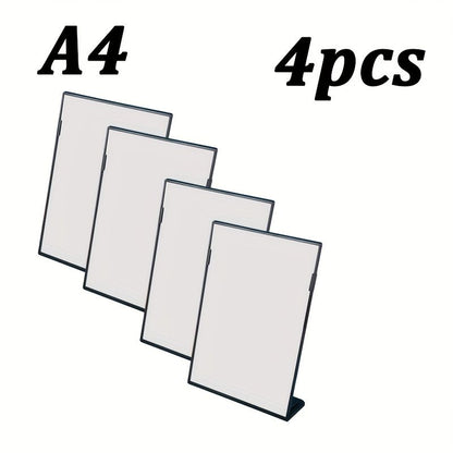 4-Pack Plastic Inclined Display Frames Shockproof