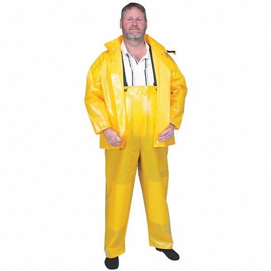 CONDOR Men's Rain Bib Overall Nylon/Polyurethane 2XL Yellow