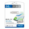 Memória USB PNY PFDI64GDULINKTYCG Prateado Aço 64 GB