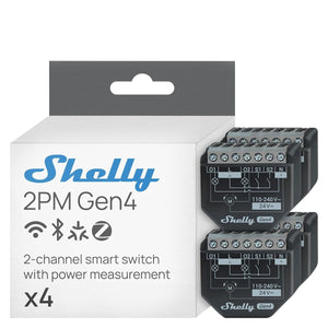 Tomada Inteligente SHELLY 2PM GEN4 X4 Wi-Fi 230 V 10 A (4 Unidades)